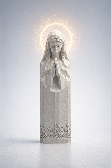 Sacred Praying Virgin Statue, Premium Stone Composite Decor