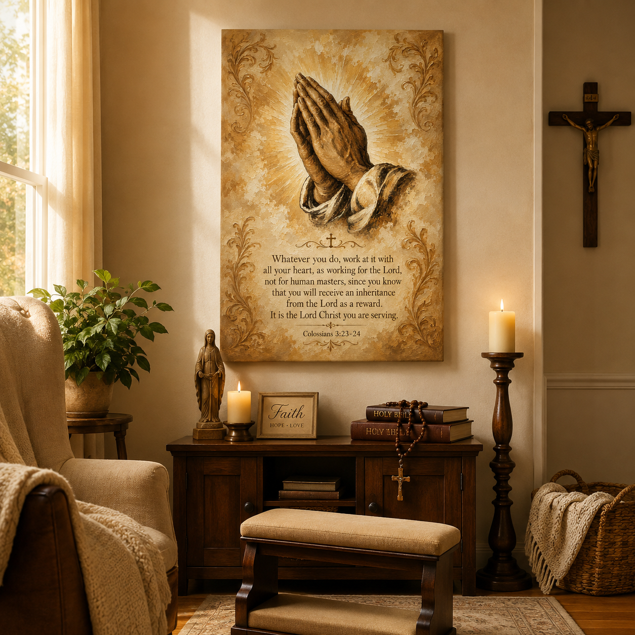 Colossians 3:23-24 Canvas Print, Whatever You Do Work For The Lord