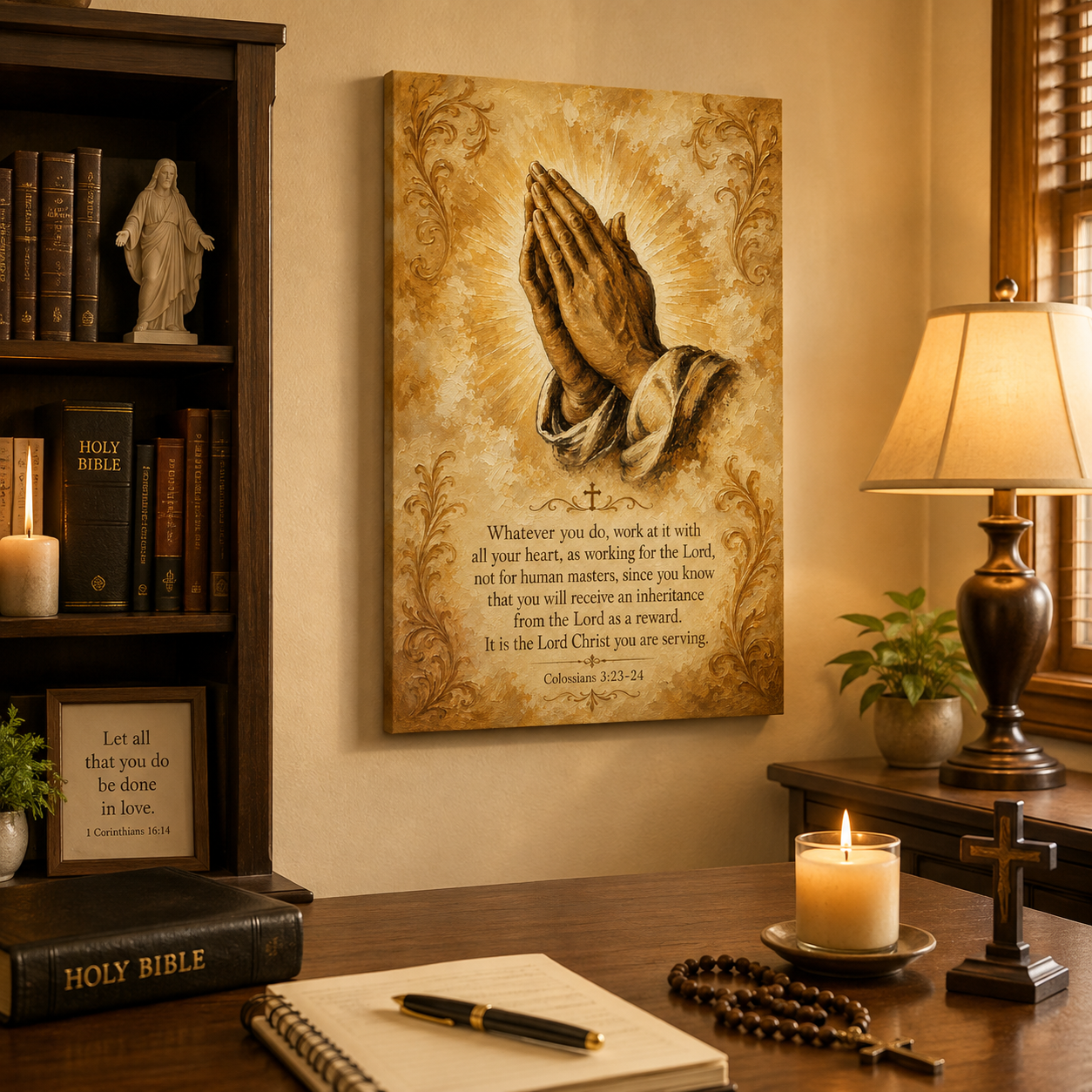 Colossians 3:23-24 Canvas Print, Whatever You Do Work For The Lord