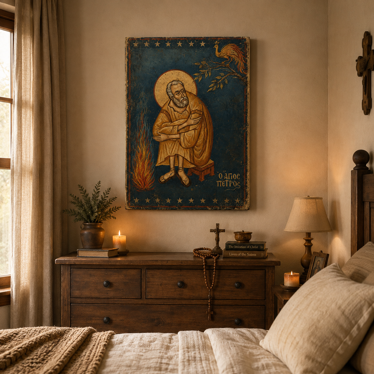 Saint Peter’s Repentance Canvas Print, Matthew 26:75 “He Wept Bitterly”, Catholic Home Decor