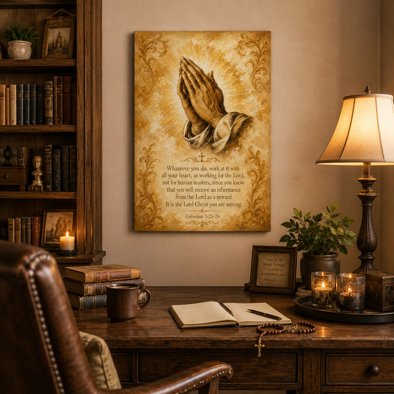 Colossians 3:23-24 Canvas Print, Whatever You Do Work For The Lord