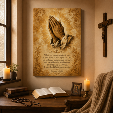 Colossians 3:23-24 Canvas Print, Whatever You Do Work For The Lord