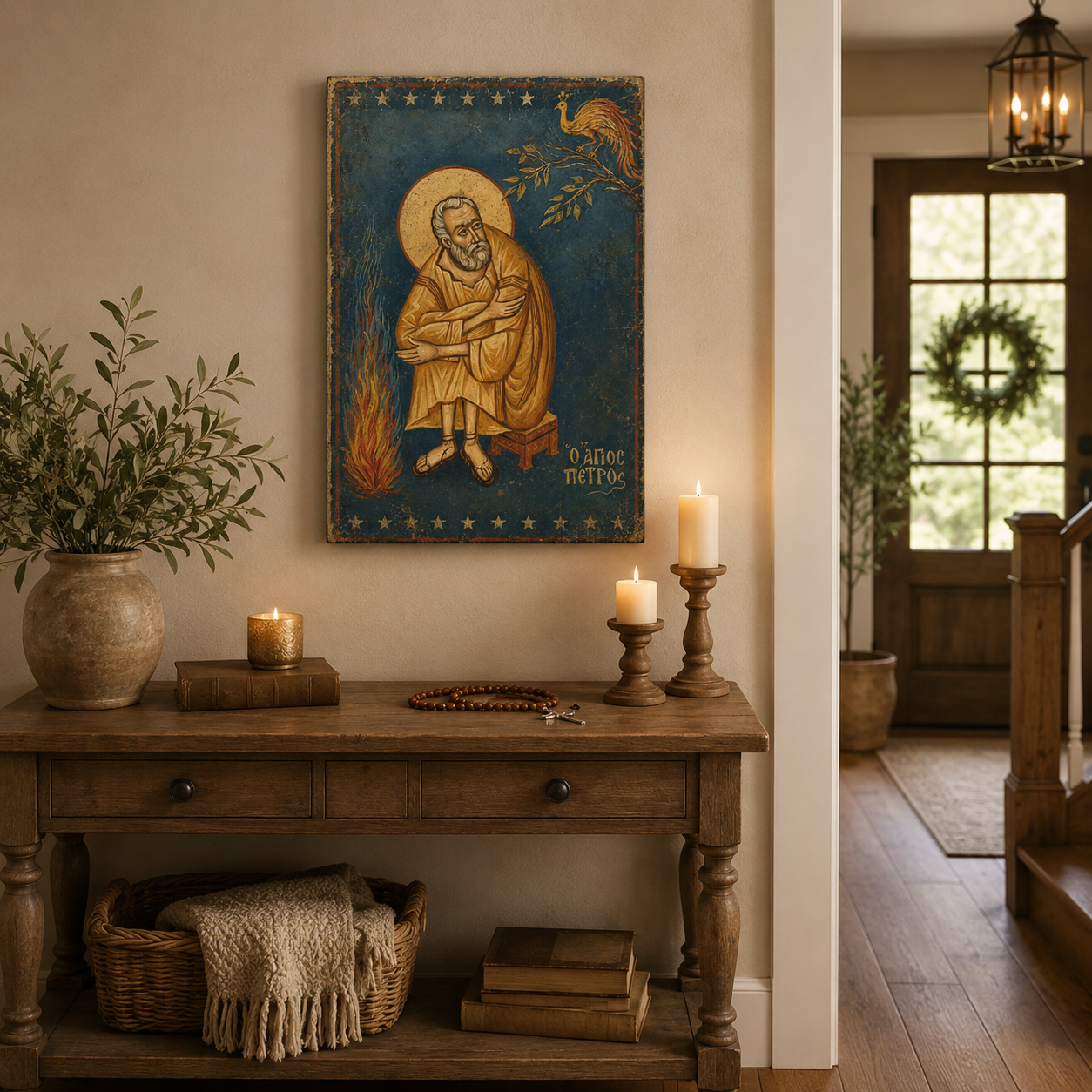 Saint Peter’s Repentance Canvas Print, Matthew 26:75 “He Wept Bitterly”, Catholic Home Decor