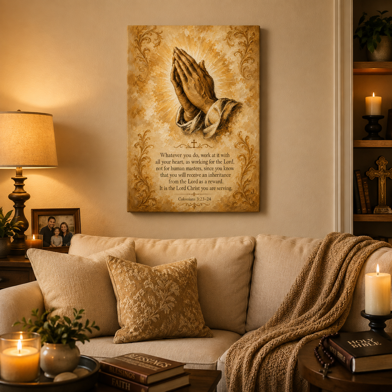 Colossians 3:23-24 Canvas Print, Whatever You Do Work For The Lord