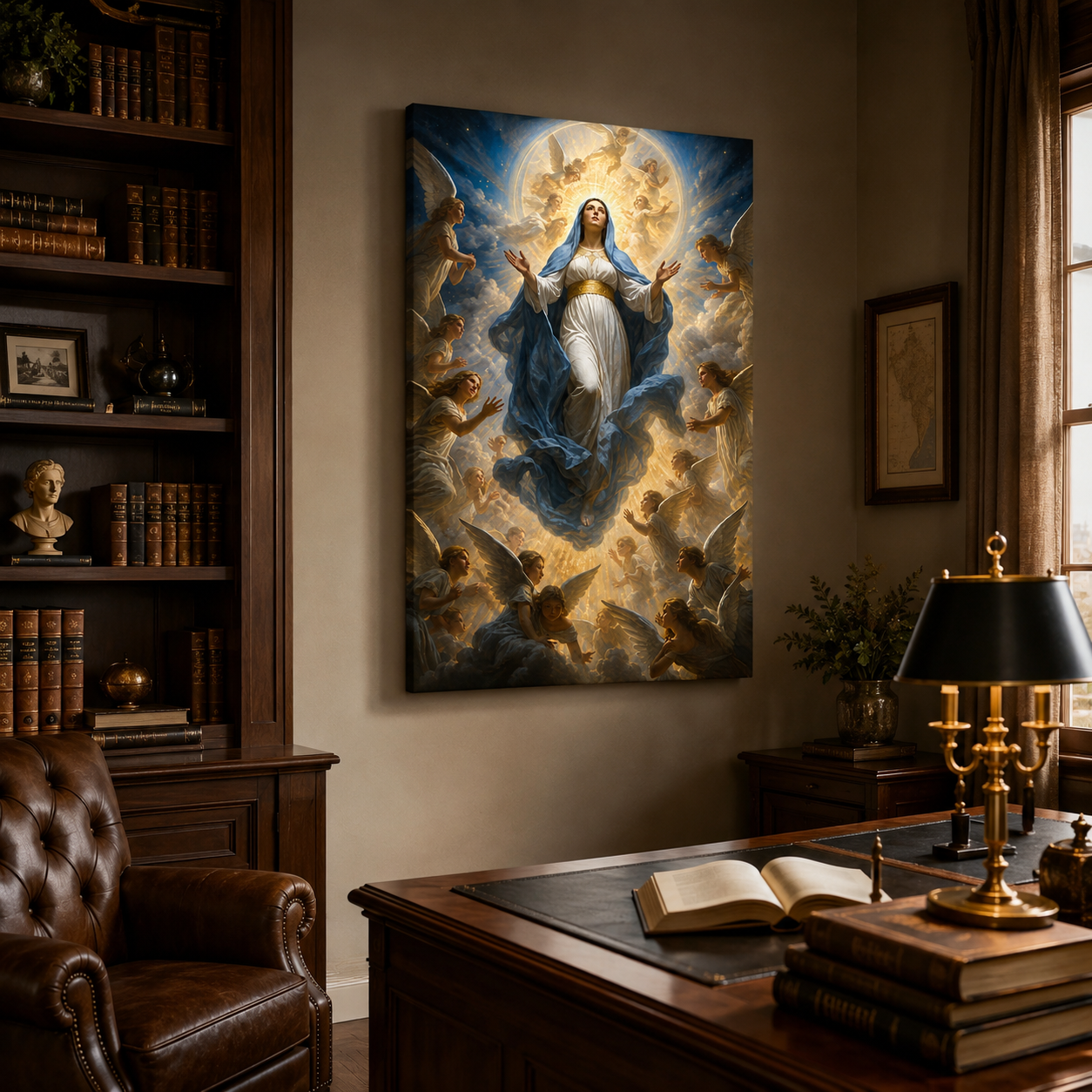 Assumption of Mary with Golden Halo Canvas Print - Bless Your Entrance