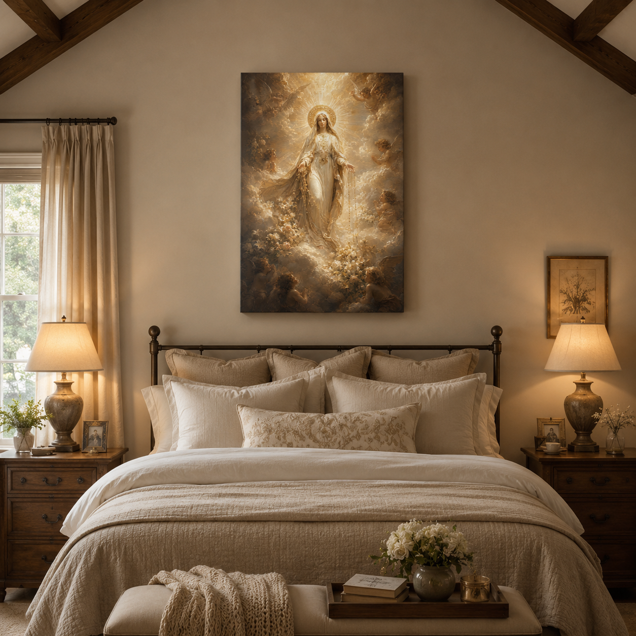 Grace For Family Gatherings - Our Lady of the Rosary Canvas Print