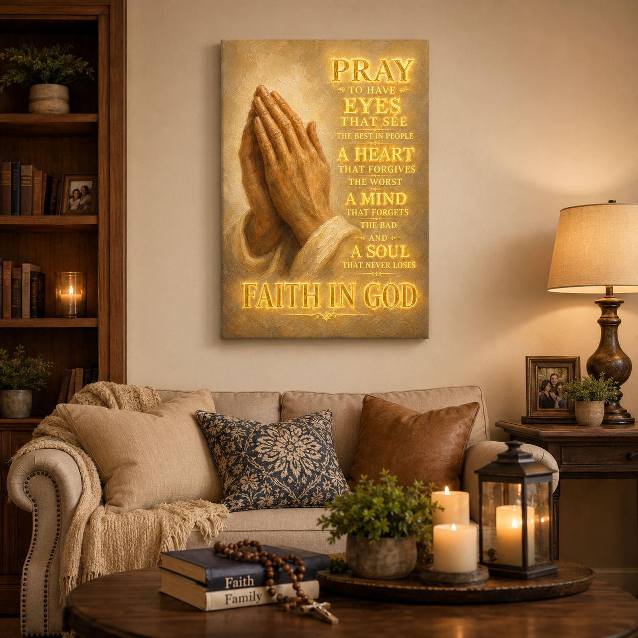 Praying Hands Canvas Print, A Soul That Never Loses Faith In God