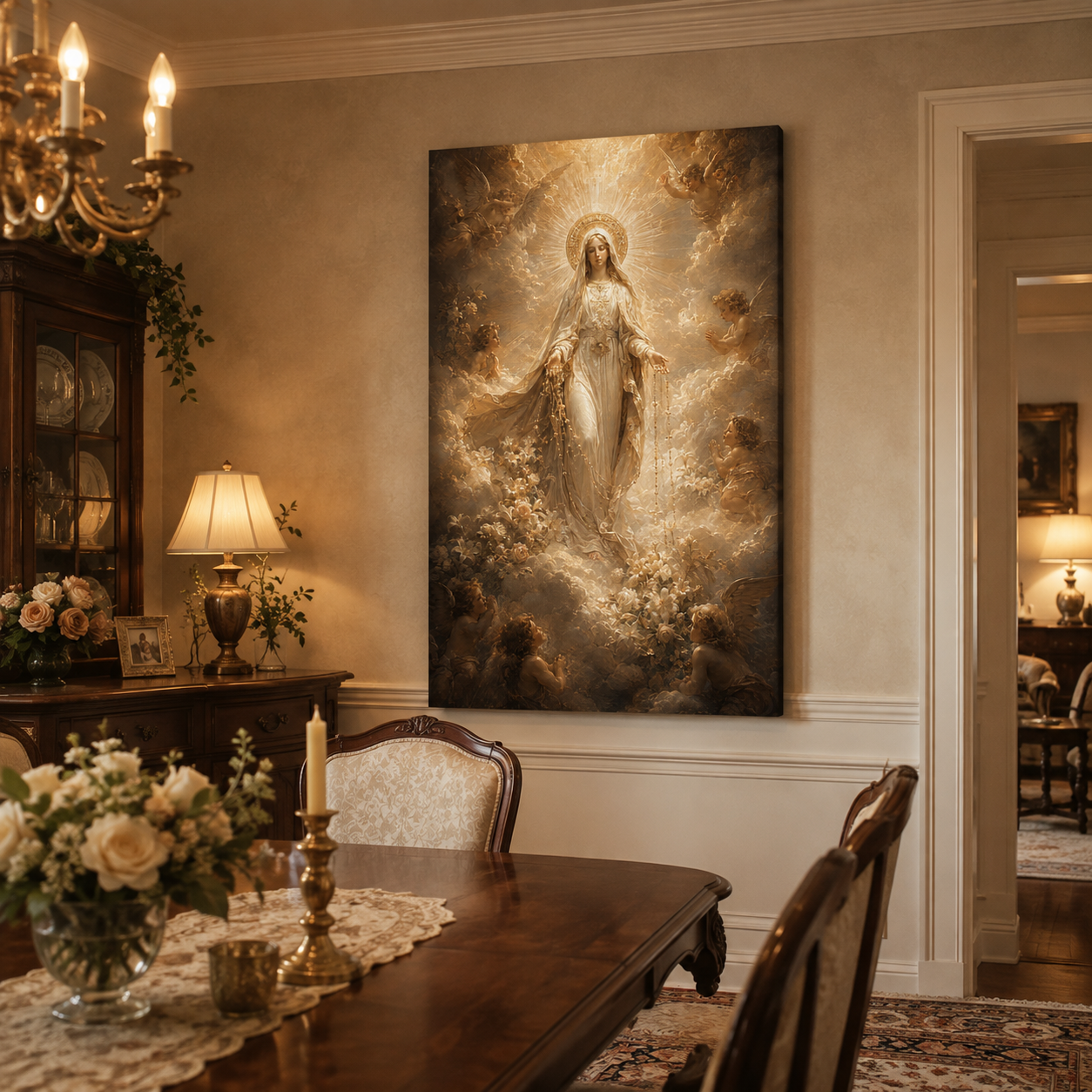 Grace For Family Gatherings - Our Lady of the Rosary Canvas Print