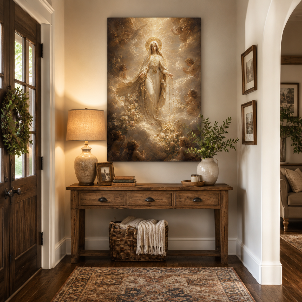 Grace For Family Gatherings - Our Lady of the Rosary Canvas Print