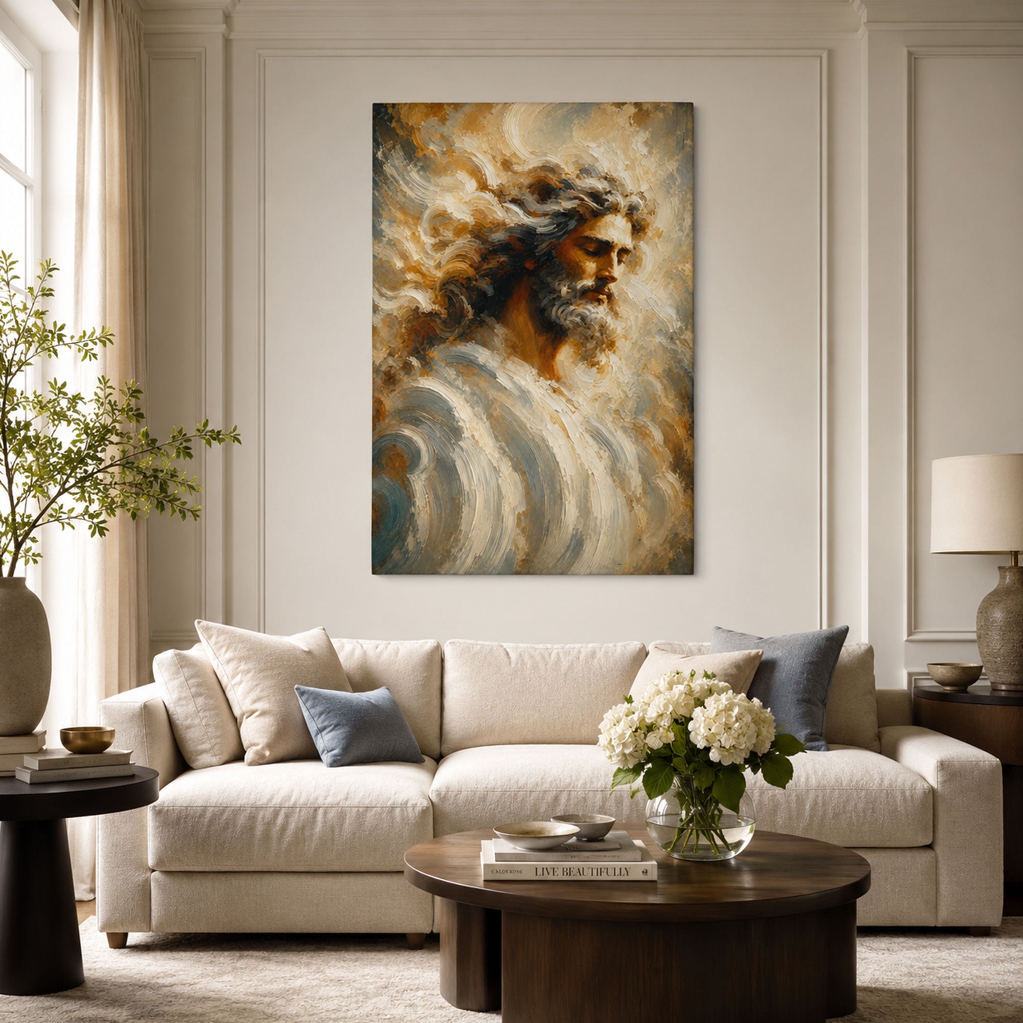 Heavenly Father Canvas Print, God the Father Christian Wall Art, Faith Home Decor
