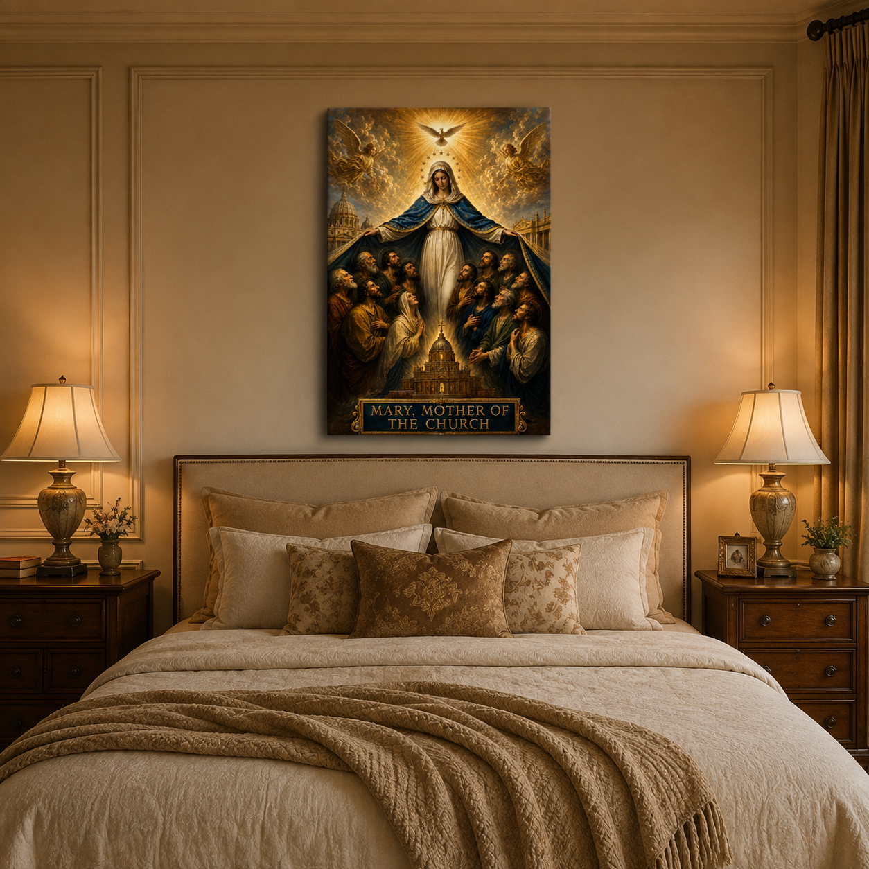 Mary Mother of The Church Canvas Print - Protector of All Believers