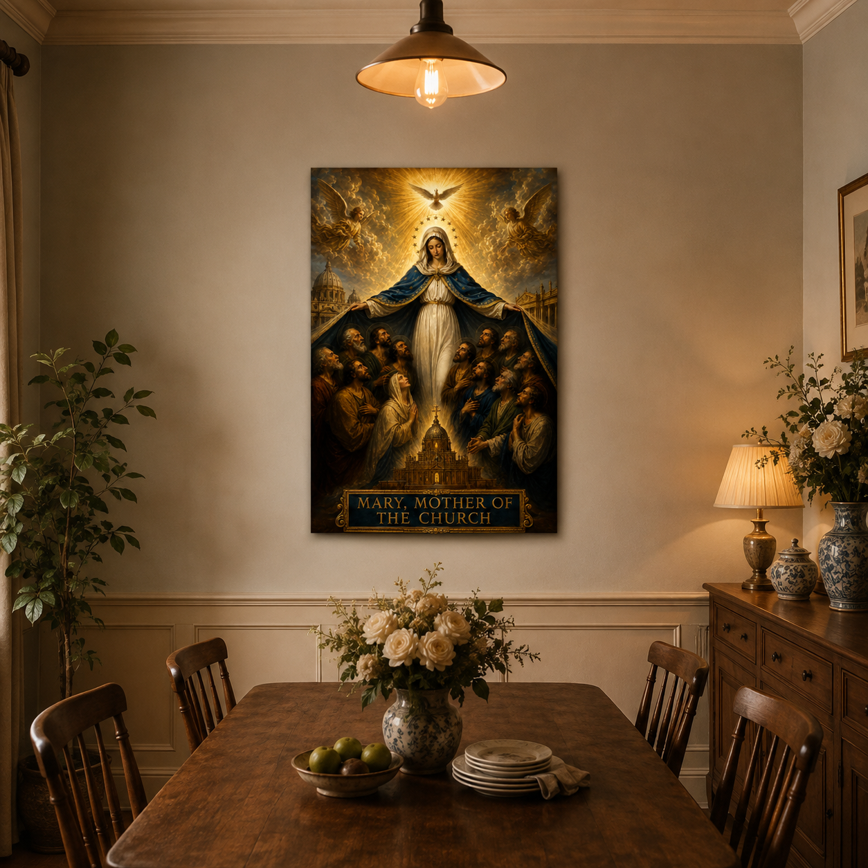 Mary Mother of The Church Canvas Print - Protector of All Believers