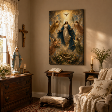 Large Assumption of Mary Canvas Print - Perfect Prayer Corner Art