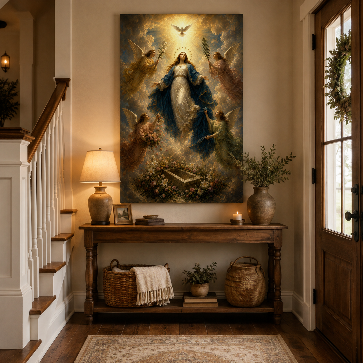 Large Assumption of Mary Canvas Print - Perfect Prayer Corner Art