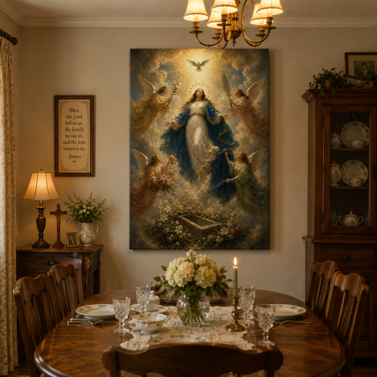 Large Assumption of Mary Canvas Print - Perfect Prayer Corner Art