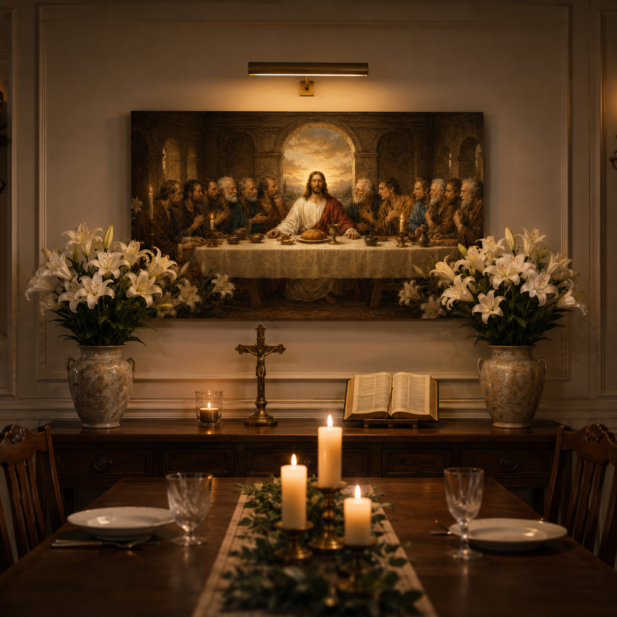The Last Supper Canvas Print, Luke 22:19 “Do This in Remembrance of Me”, Catholic Home Decor