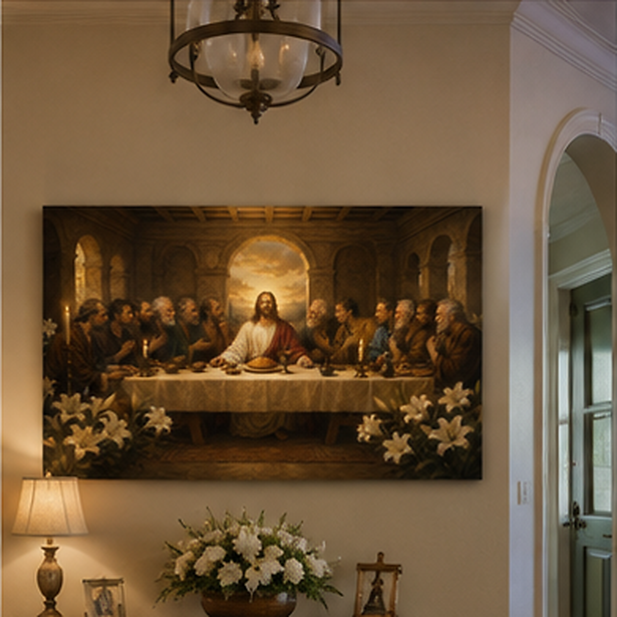The Last Supper Canvas Print, Luke 22:19 “Do This in Remembrance of Me”, Catholic Home Decor