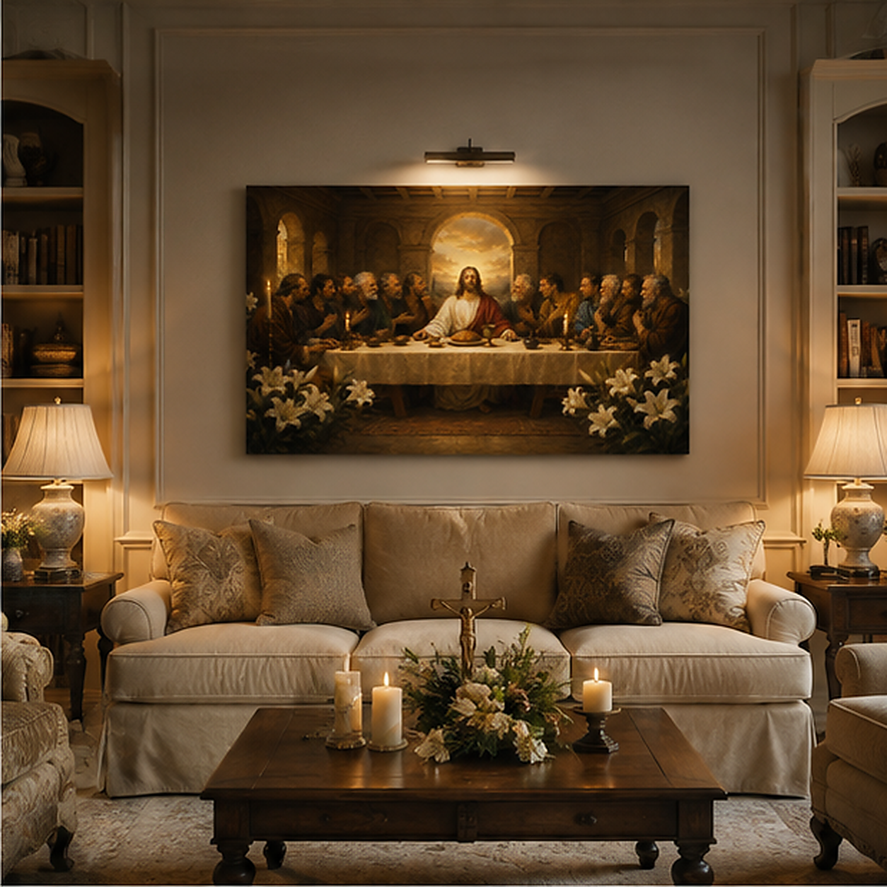 The Last Supper Canvas Print, Luke 22:19 “Do This in Remembrance of Me”, Catholic Home Decor