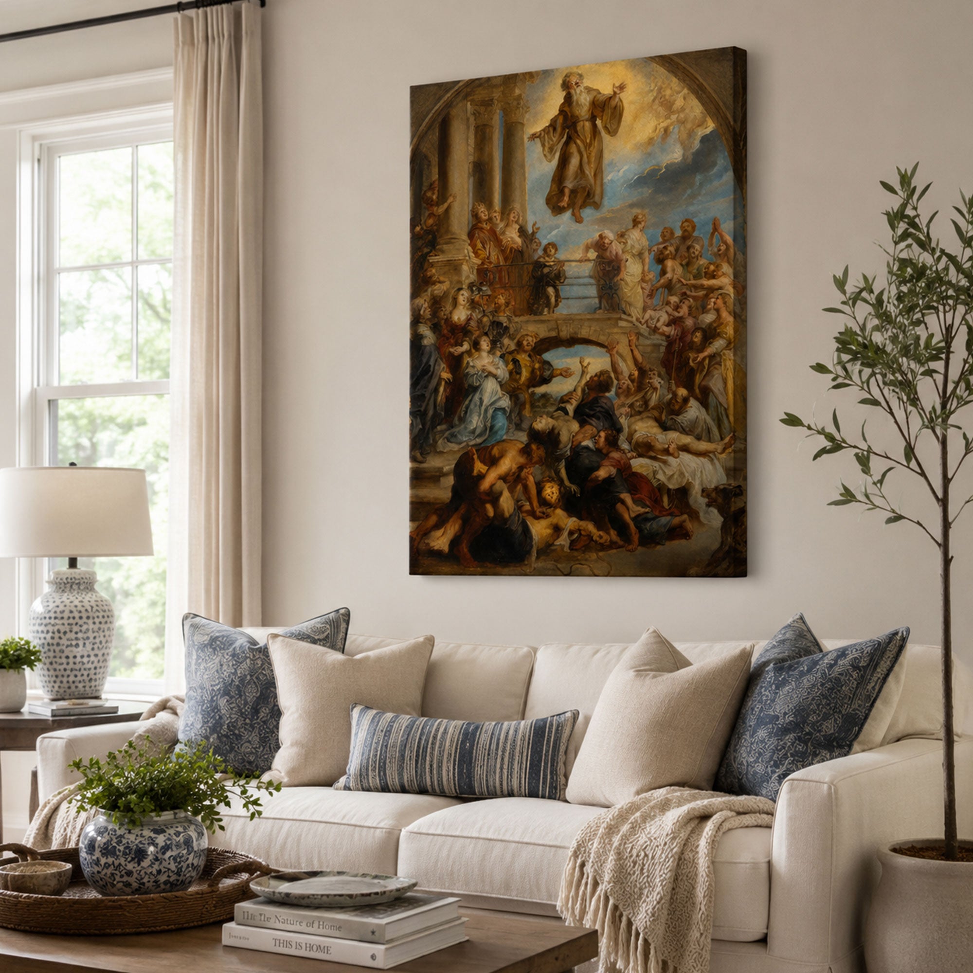 The Miracles of Saint Francis of Paola Canvas Print, Rubens Inspired Baroque Catholic Art
