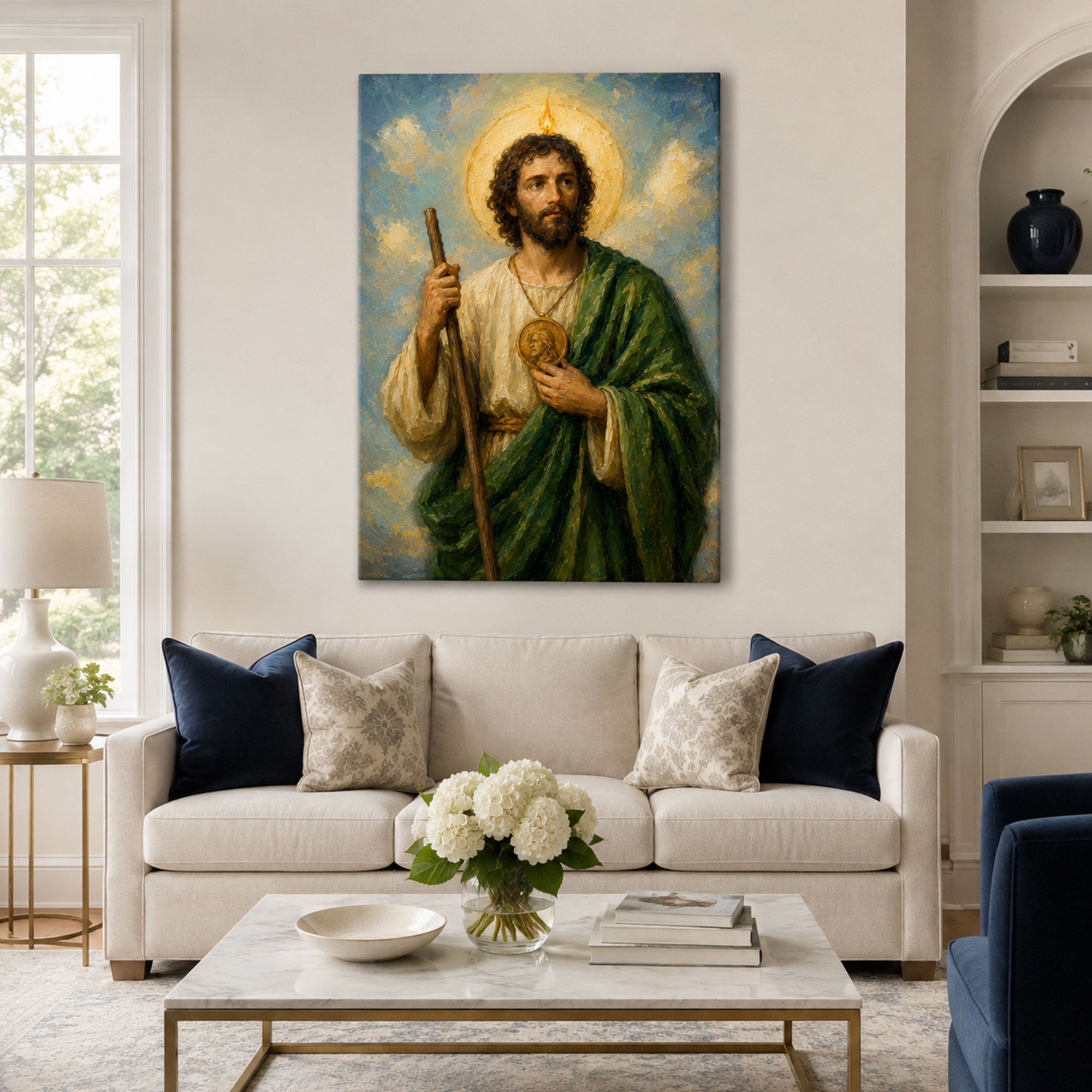 Saint Jude Thaddeus Canvas Print, Patron of Hope and Impossible Causes Catholic Wall Decor, Faith Gift