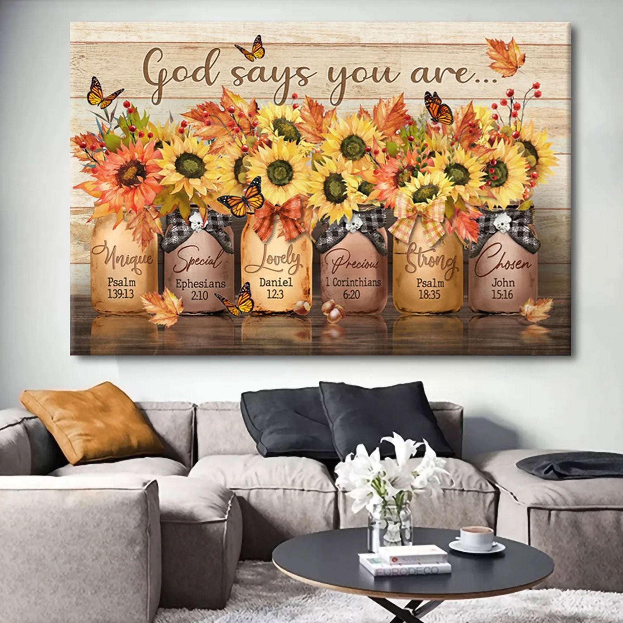 “God Says You Are” Canvas Print, Inspirational Christian Wall Art, Faith Affirmation Decor, Scripture Inspired Artwork