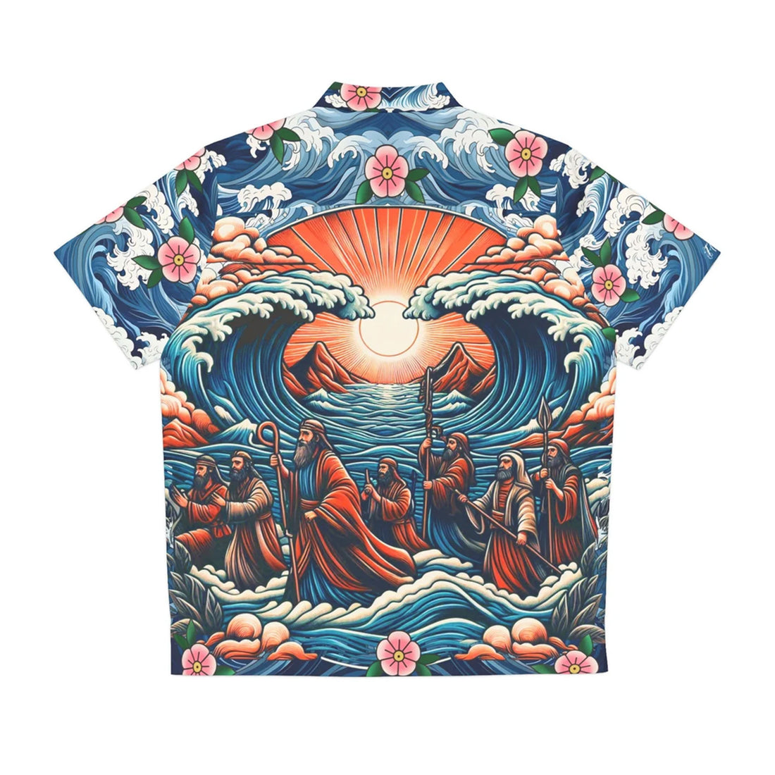 Moses Crossing the Red Sea Hawaiian Shirt, Bible Story Christian Apparel, Catholic Faith Gift for Men Women