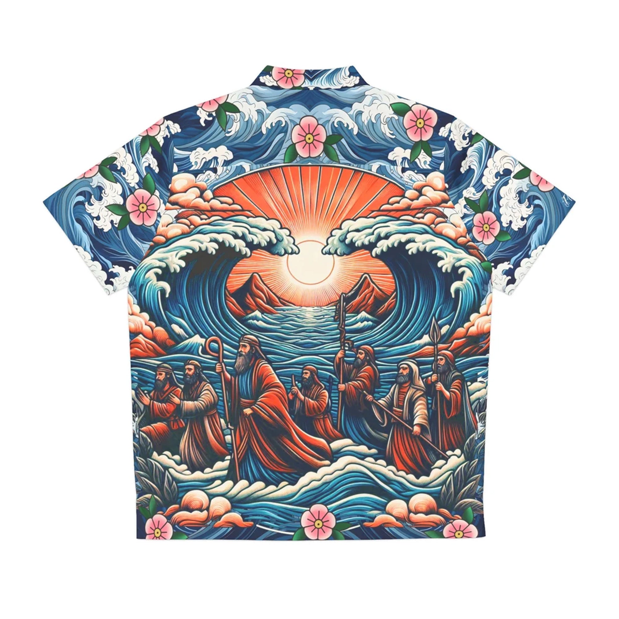 Moses Crossing the Red Sea Hawaiian Shirt, Bible Story Christian Apparel, Catholic Faith Gift for Men Women