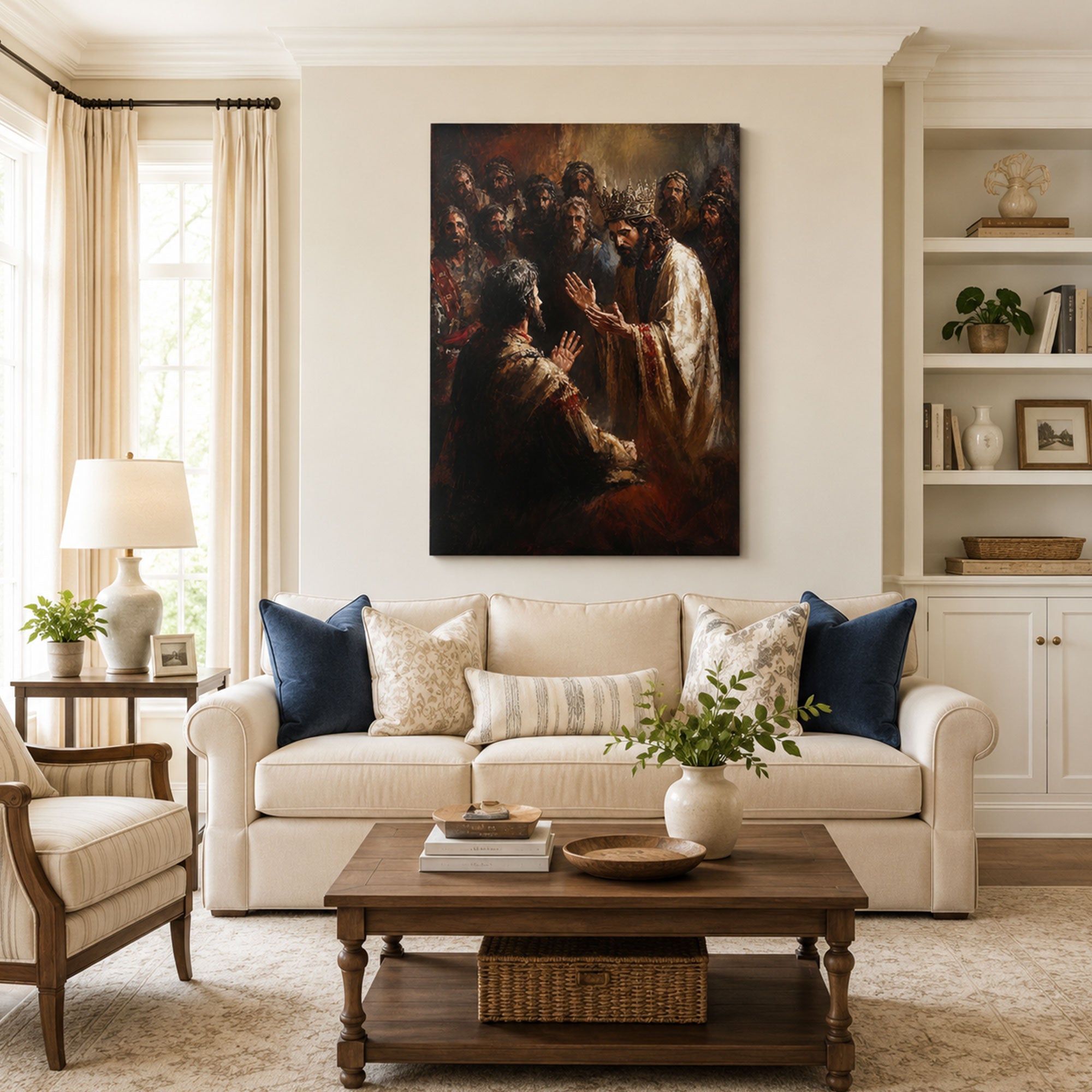 Jesus Offering Mercy Canvas Print, Christian Home Decor