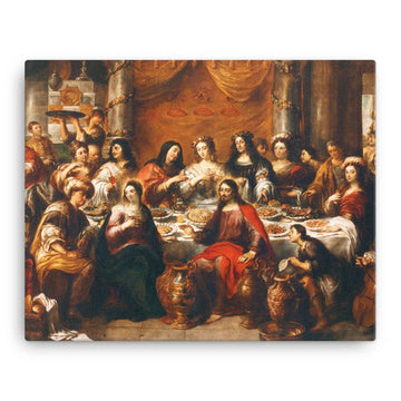 The Wedding Feast of Cana Canvas Print, Jesus Miracle Wall Art, Water into Wine Biblical Scene, Christian Religious Home Decor, Inspirational Faith Gift