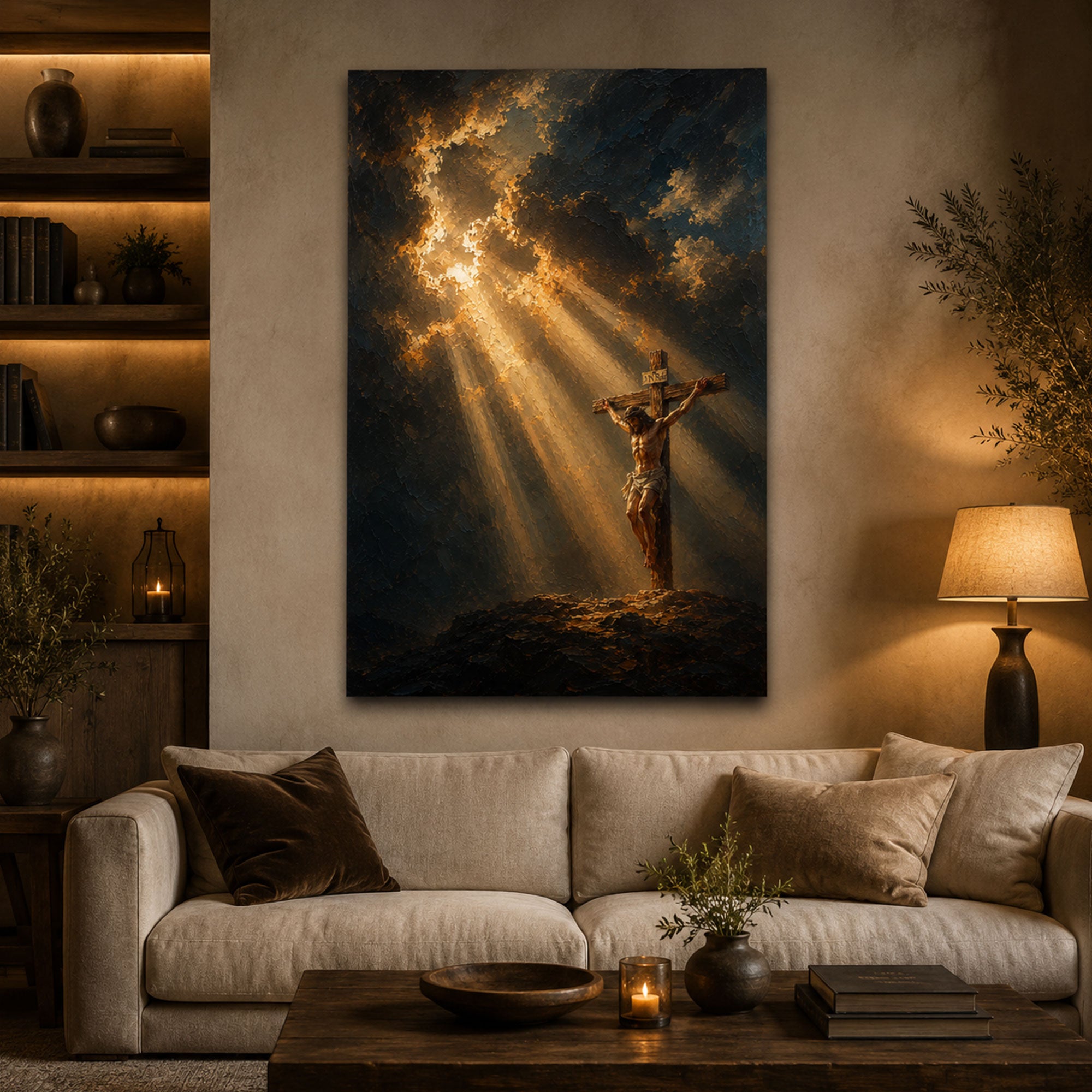 Crucifixion of Jesus Canvas Print, Good Friday Christian Wall Art, Faith Home Decor