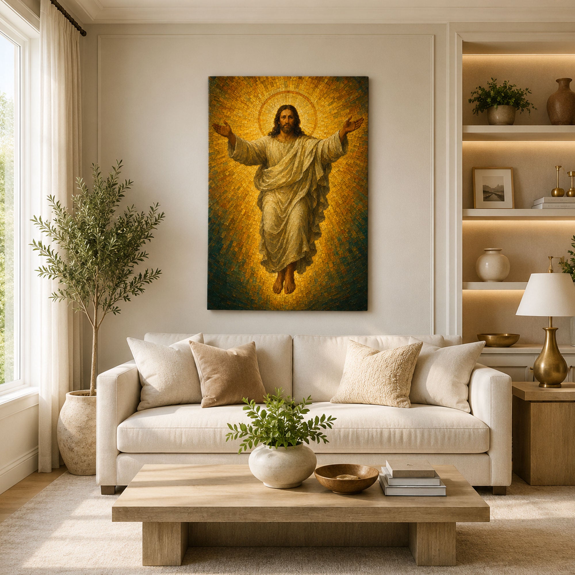 Ascension of Jesus Christ Canvas Print, Risen Lord in Heavenly Glory, Christian Wall Decor, Faith Gift