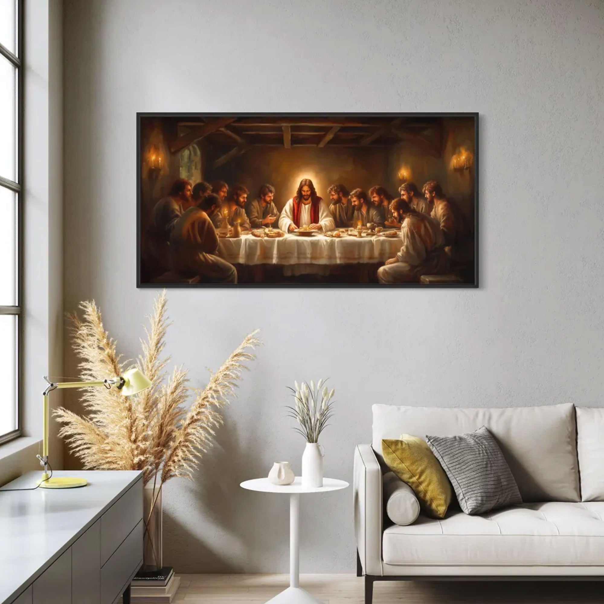 The Last Supper Canvas Print, Jesus and His Twelve Disciples Wall Art, Classical Biblical Painting, Christian Religious Church Home Decor, Faith Gift