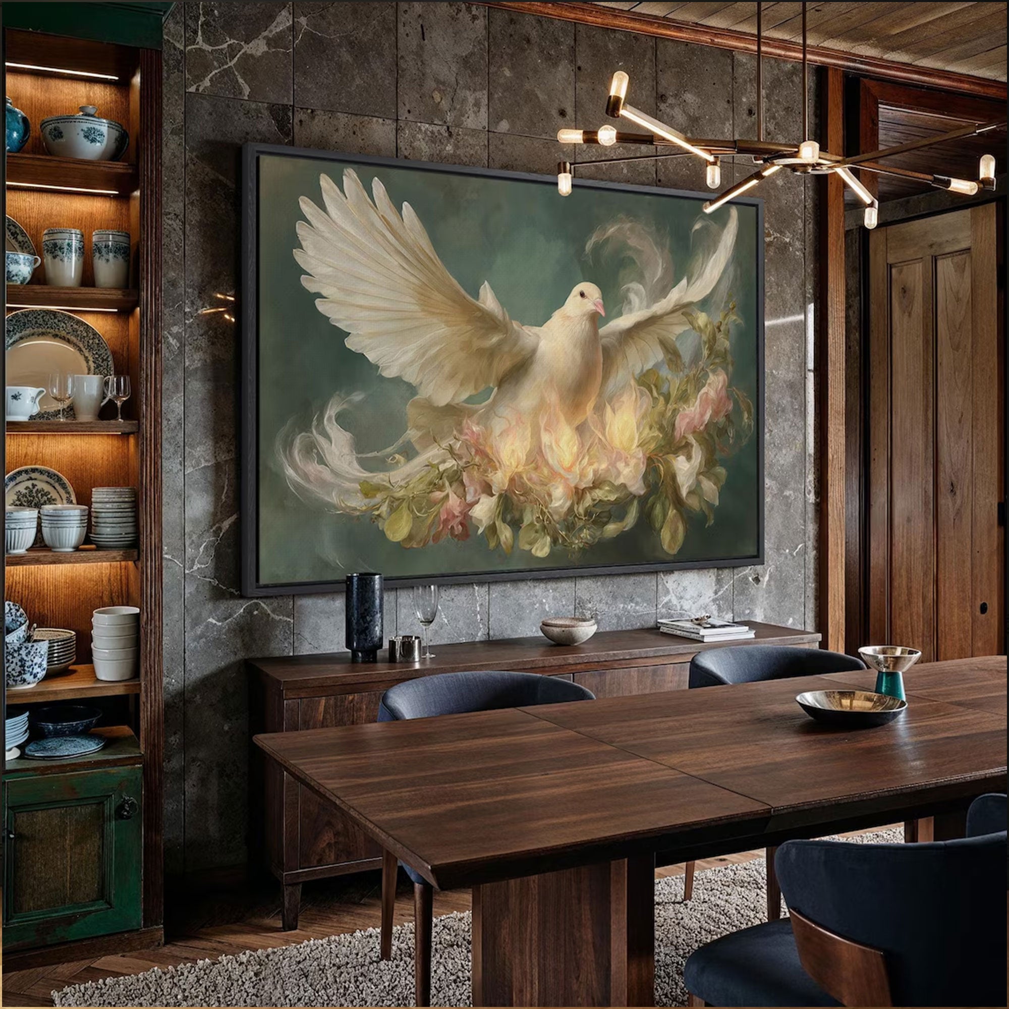 Dove Canvas Print, Holy Spirit Catholic Wall Art, Symbol of Peace and Divine Presence, Christian Home Decor, Confirmation Faith Gift