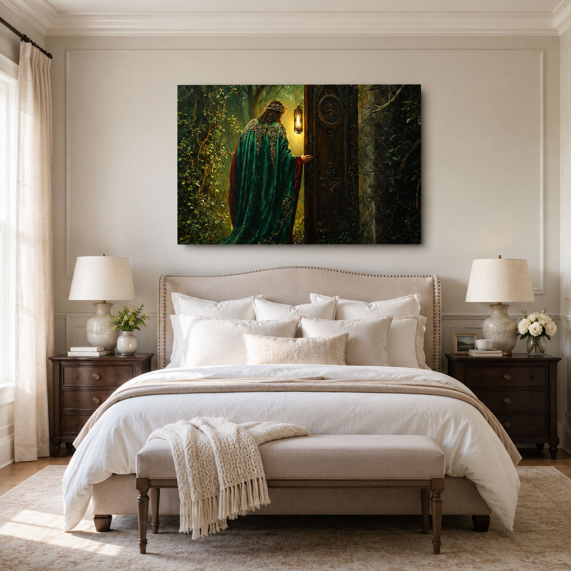 Christ at the Door with Lantern Canvas Print, Faith Home Decor