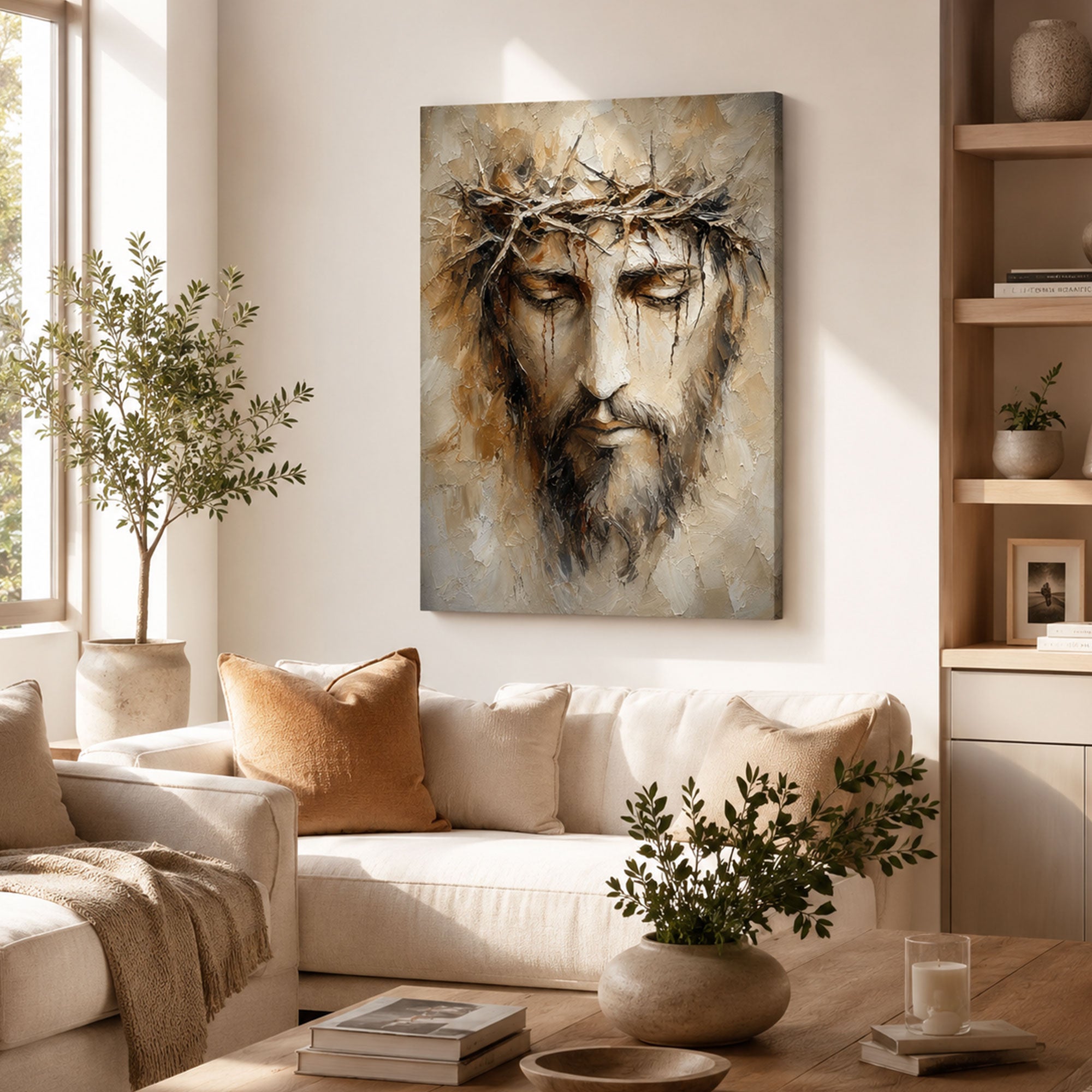 Jesus Crown of Thorns Canvas Print, Passion of Christ Christian Wall Decor, Faith Gift