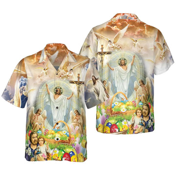 Easter Aloha Shirt Jesus Resurrection, Christian Faith Hawaiian Shirt, Summer Vacation Shirt