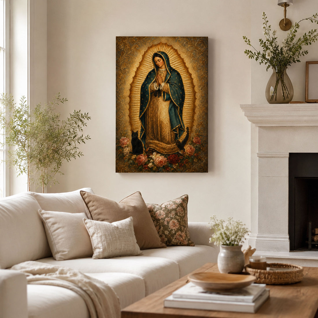 Our Lady of Guadalupe Canvas Print, Virgin Mary Catholic Wall Decor, Marian Faith Gift