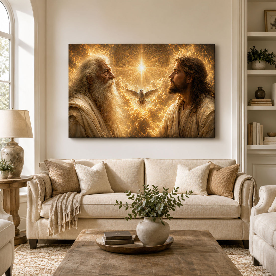 Holy Trinity Radiant Glory Canvas Print, Catholic Faith Decor