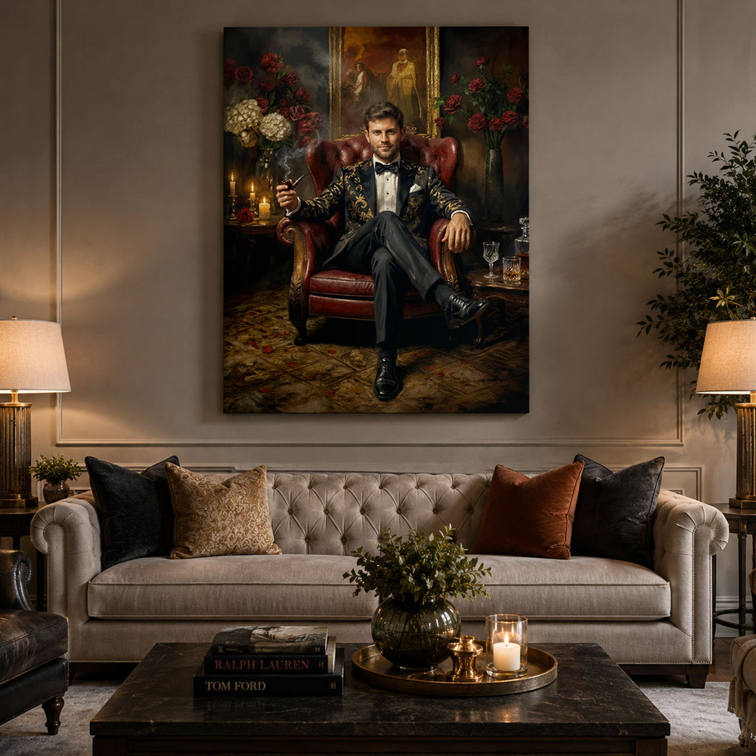 The Dadfather Canvas, Custom Face Boss Portrait, Funny Father’s Day Gift For Dad