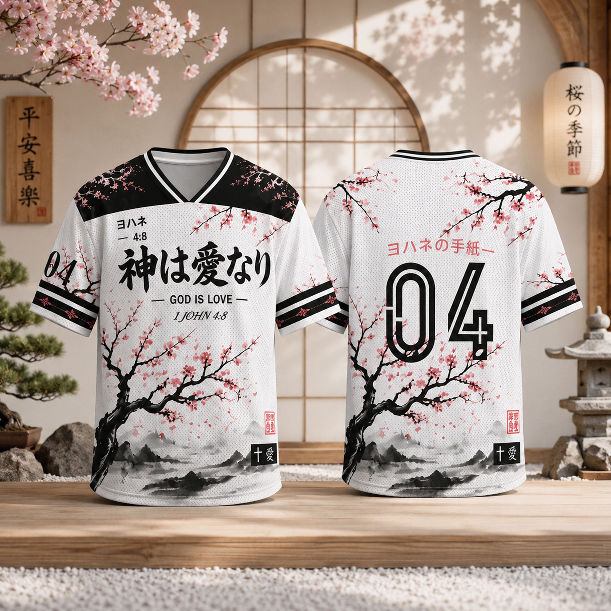 God Is Love No. 04 Mesh Jersey, 1 John 4:8 Christian Apparel