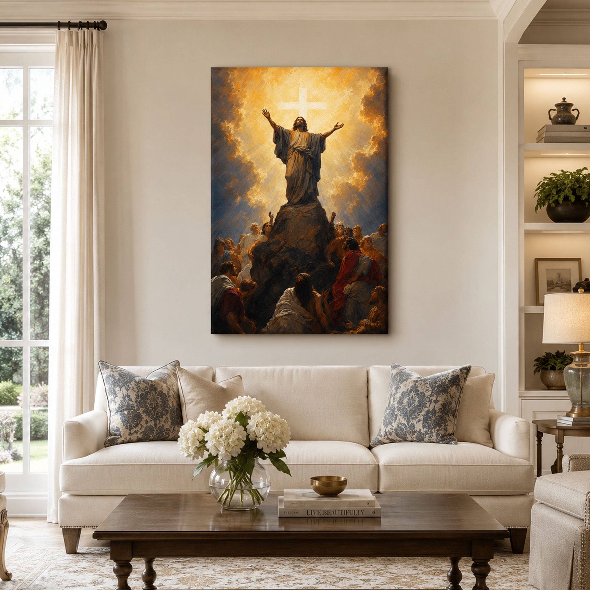 Jesus in Divine Glory Canvas Print, Christian Home Decor