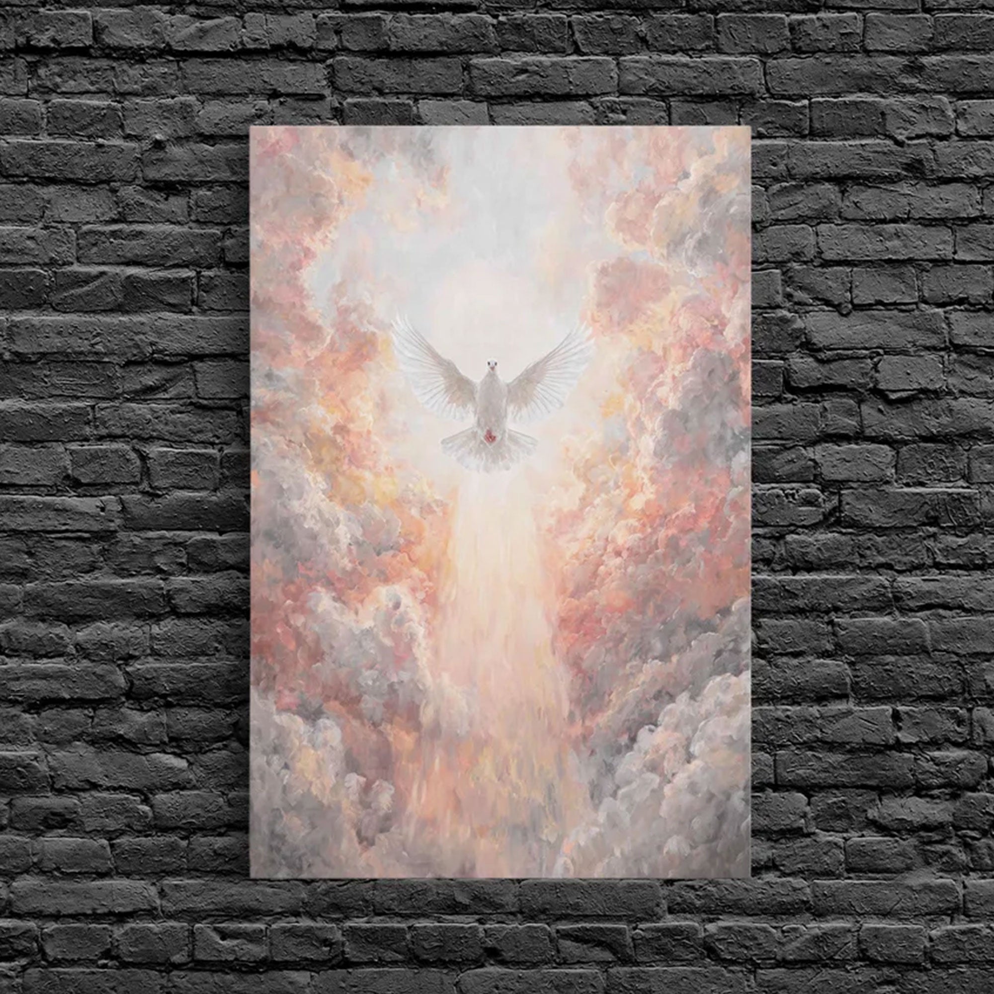 Ascension Glory Canvas Print, Heavenly Jesus Christian Wall Art, Large Spiritual Faith Decor for Home or Church