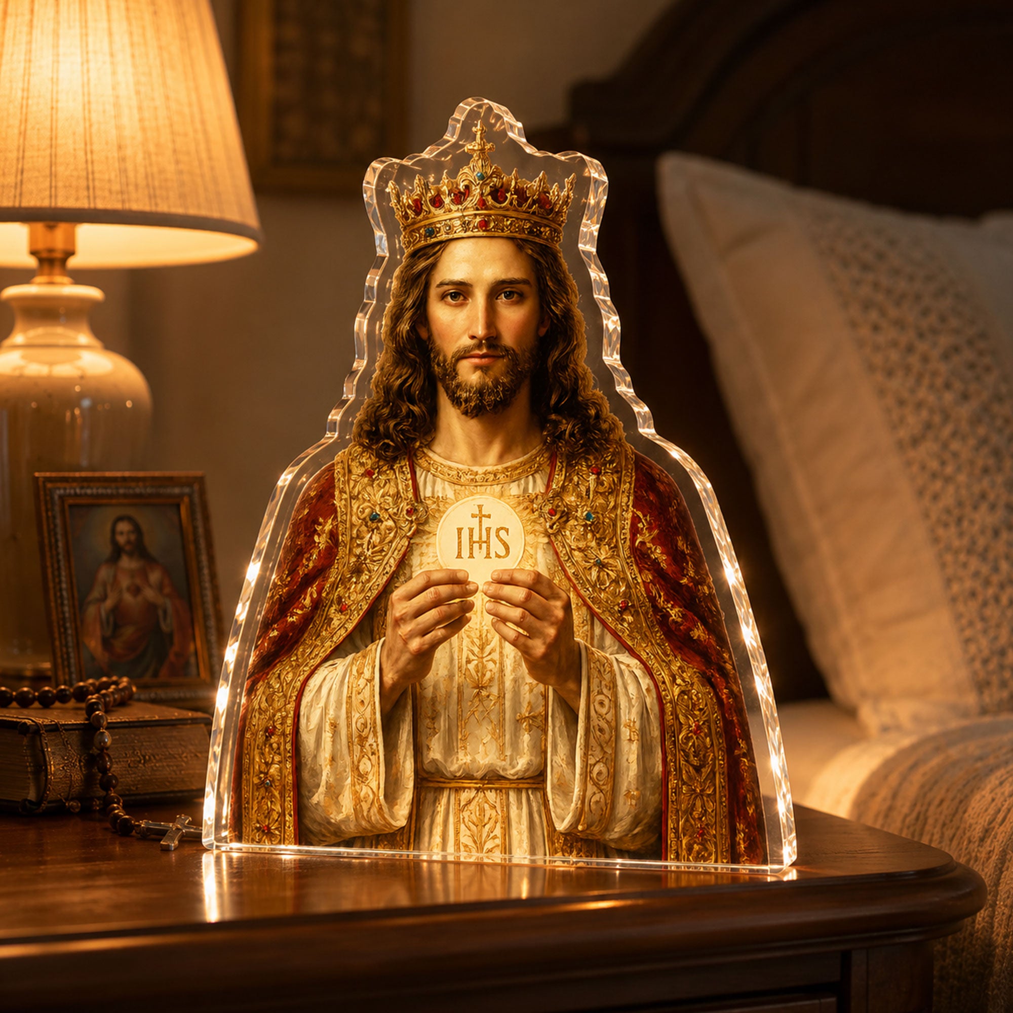 Christ the King Eucharist Acrylic Plaque, Catholic Communion Table Decor, 2D Flat Christian Gift
