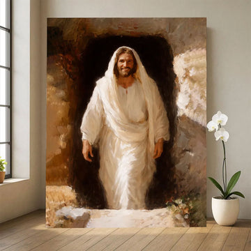 Jesus Resurrection Canvas Print, Christian Wall Art, Faith-Based Religious Home Decor