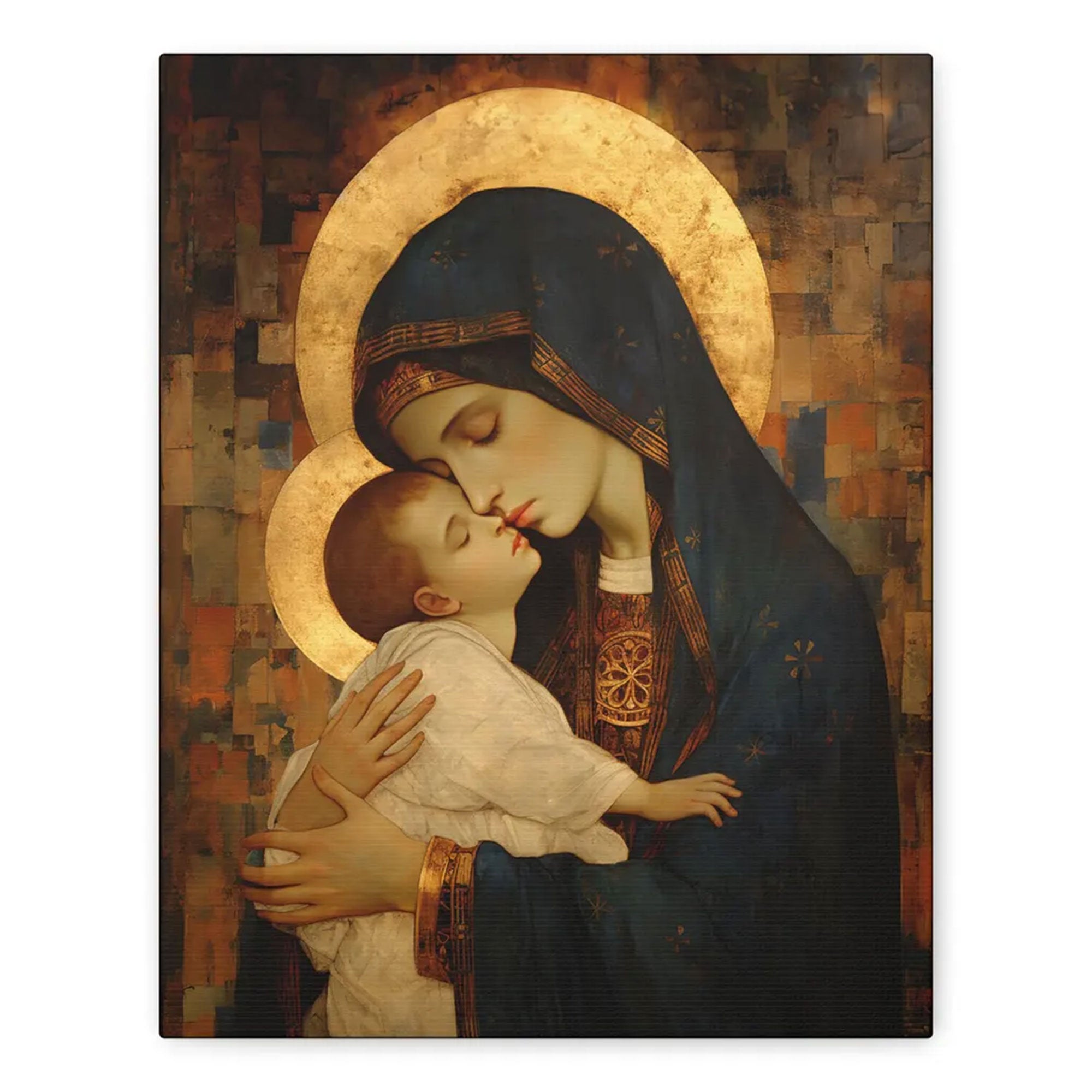 Mother of Mercy Canvas Wall Art, Virgin Mary and Christ Child, Catholic Religious Home Decor