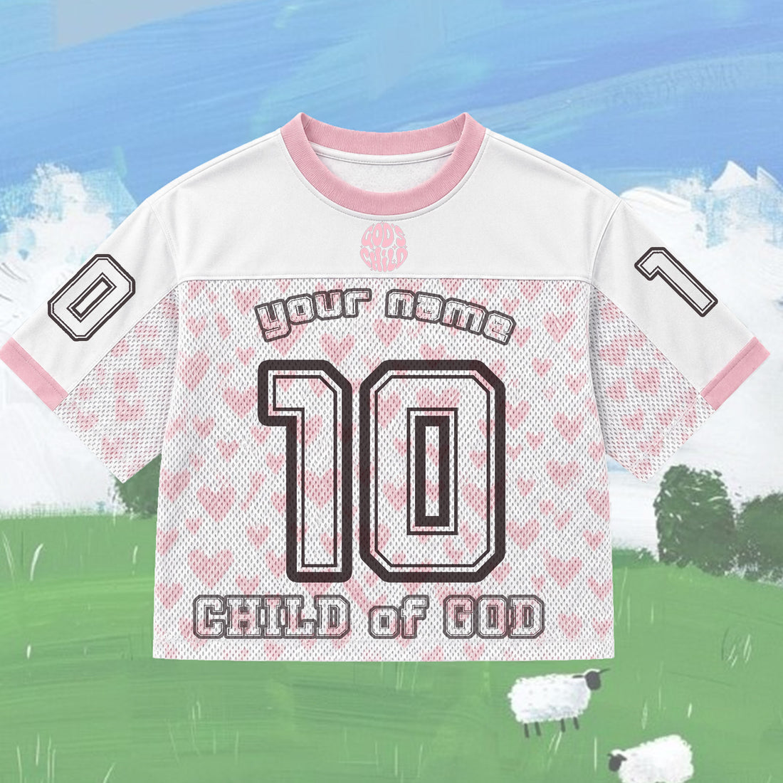 Personalized Child of God Mesh Jersey, Custom Name and Number Christian Apparel