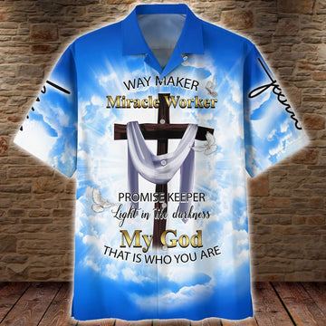 Way Maker Promise Keeper My God Hawaiian Shirt, Christian Faith Aloha Shirt, Jesus Religious Gift