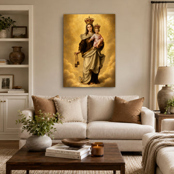 Our Lady of Mount Carmel Wall Art Canvas Print, Catholic Marian Home Decor Gift