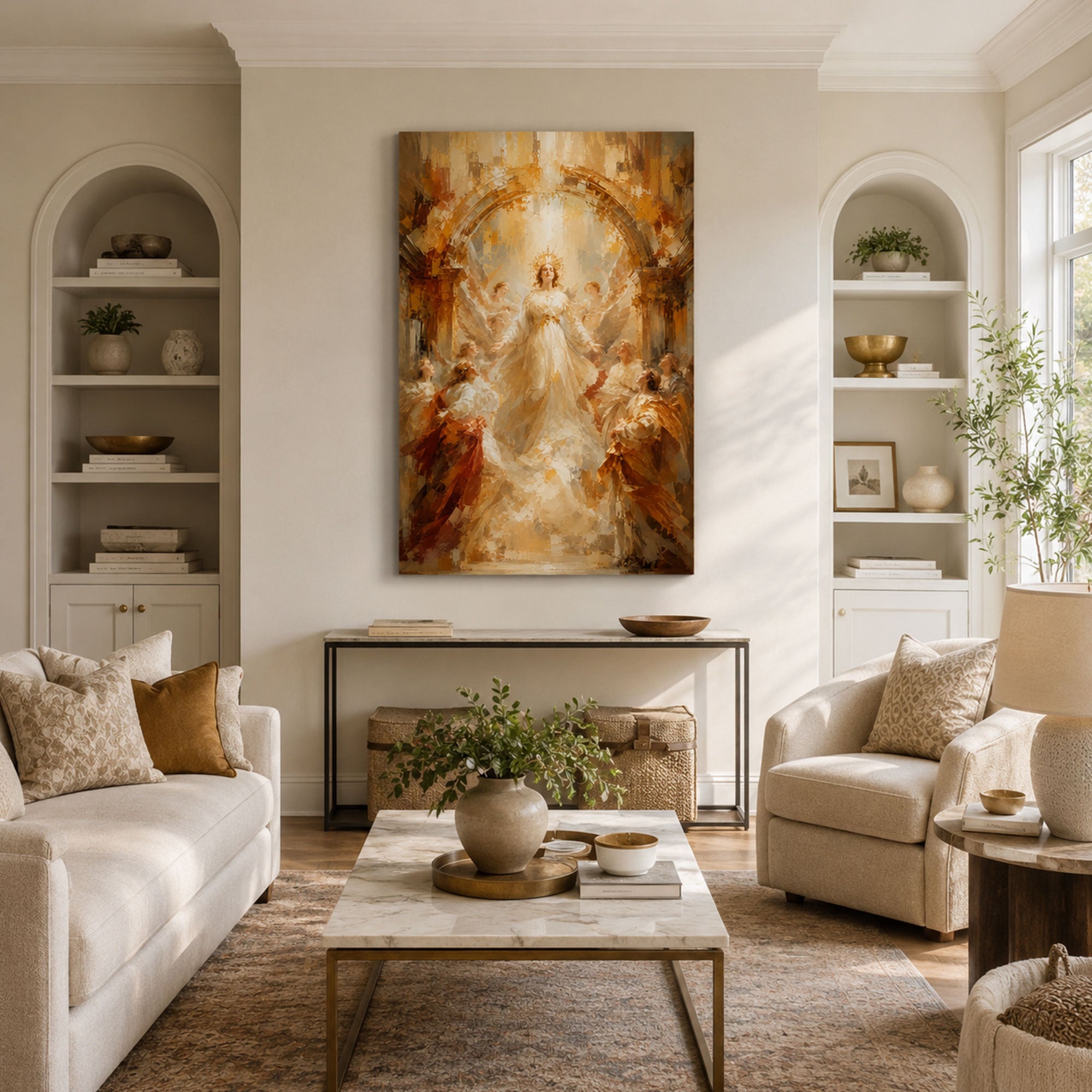 Assumption of Virgin Mary Canvas Print, Catholic Home Decor
