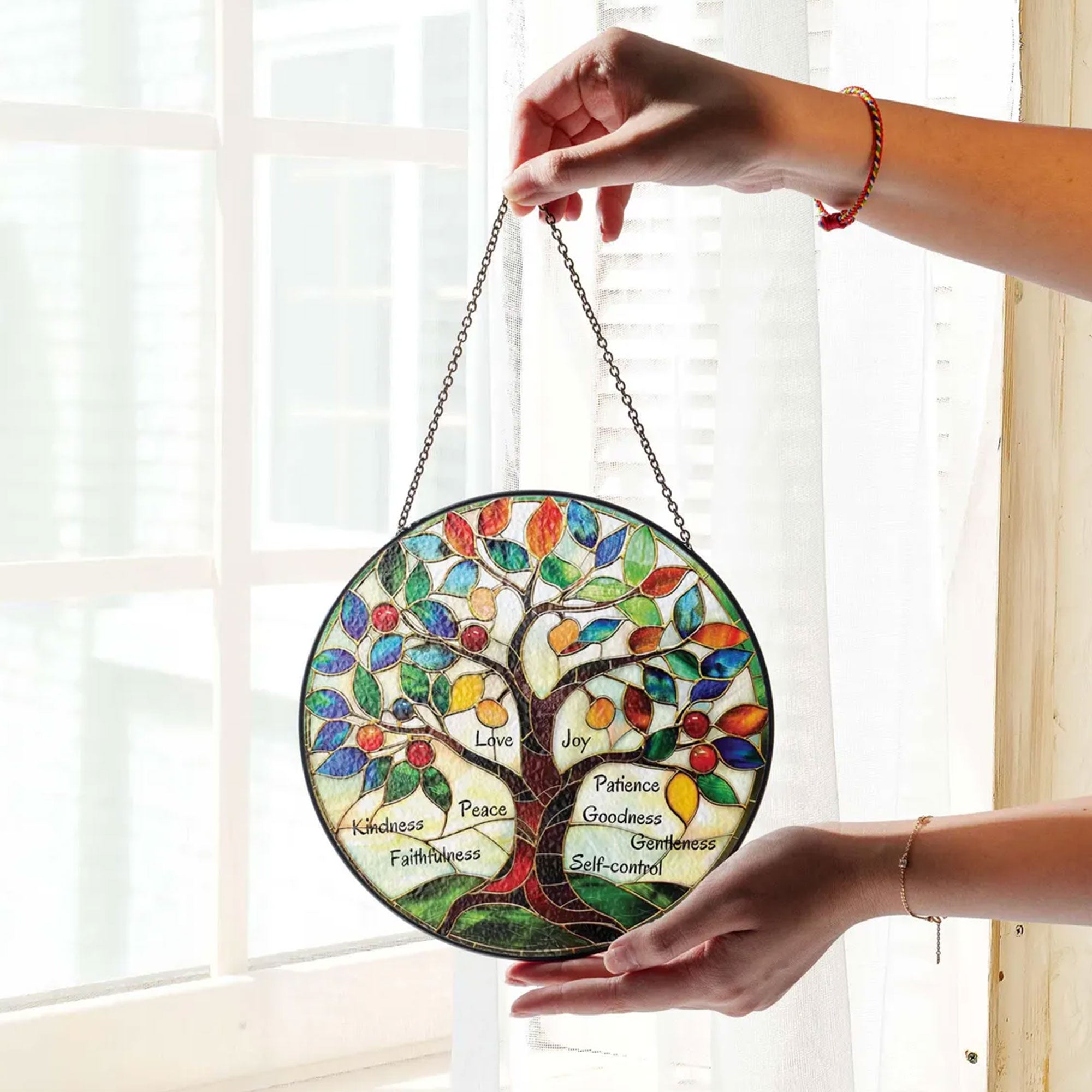 Holy Spirit Stained Glass Suncatcher, Confirmation Gift, First Communion Religious Window Hanging, Catholic Faith Gift